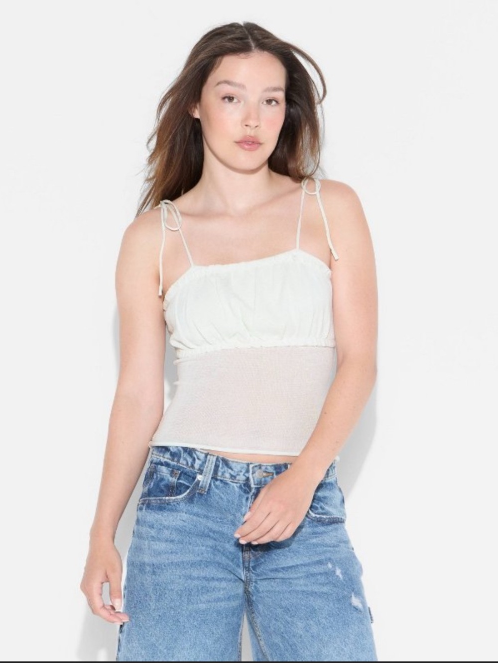 NWT Women's Squareneck Tie-Tank Pullover Sweater